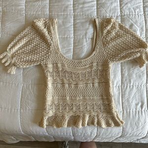 Crochet ivory top